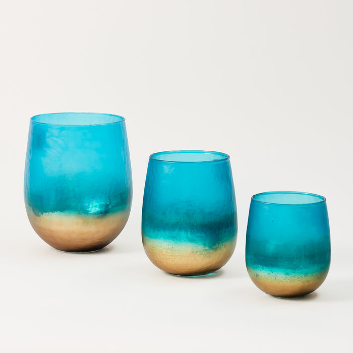 Large Votive - Turquoise / Smoke