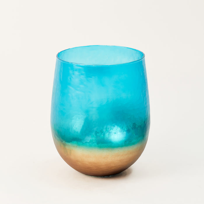 Large Votive - Turquoise / Smoke